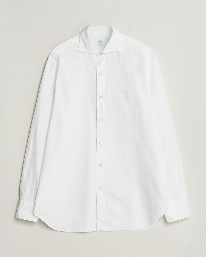 Finamore Napoli Gaeta Flannel Sport Shirt White – Hvid