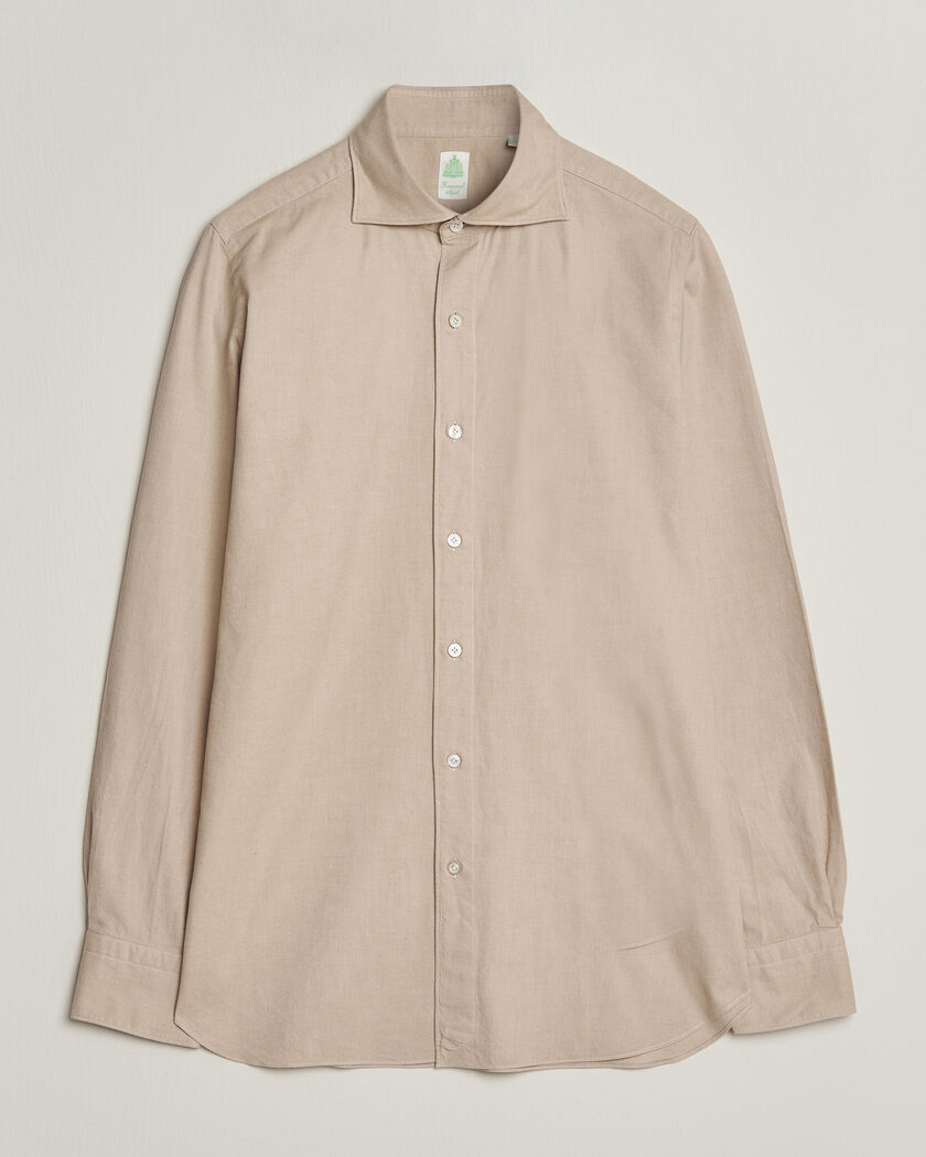 Finamore Napoli Gaeta Flannel Sport Shirt Beige – Beige