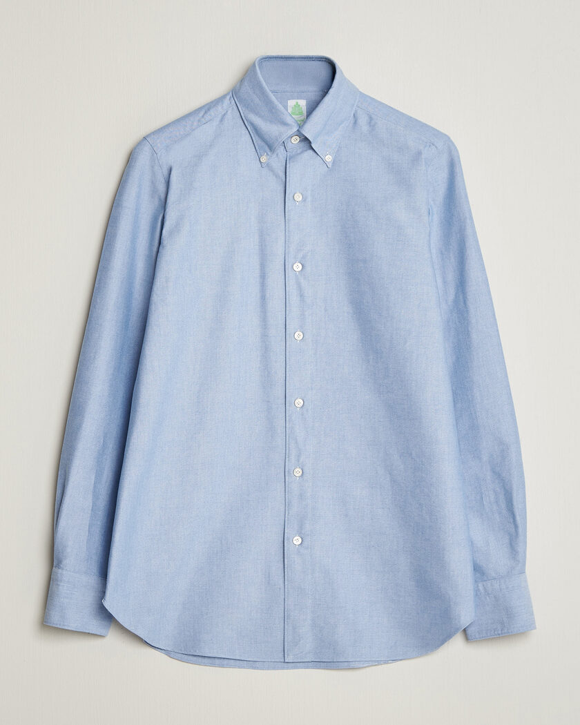 Finamore Napoli Gaeta Oxford Button Down Shirt Light Blue – Blå