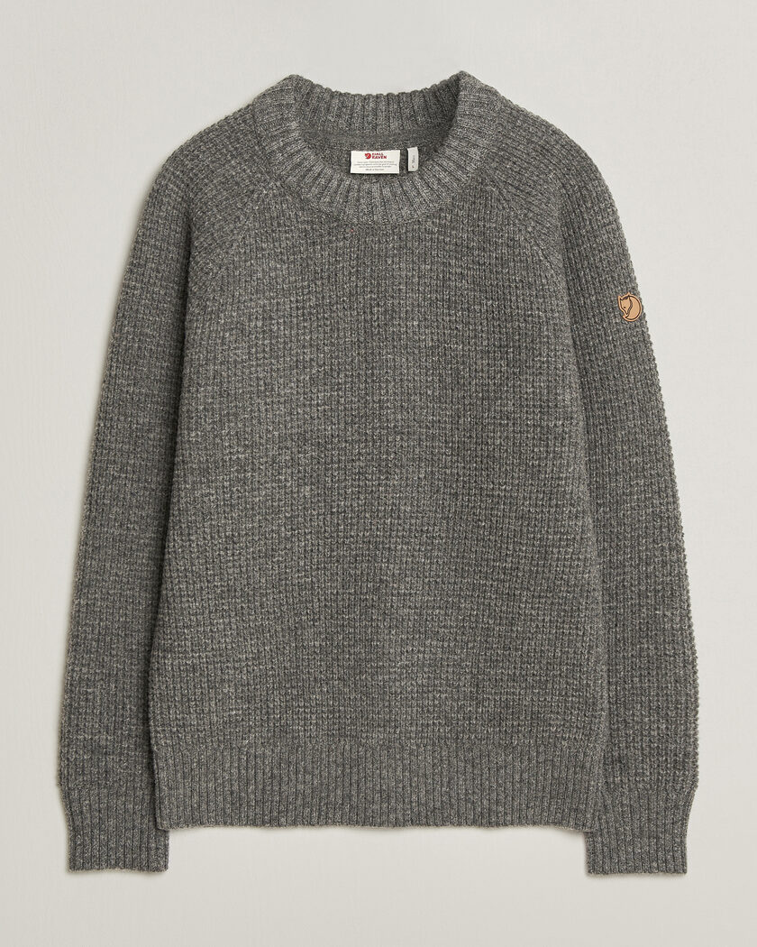 Fjällräven Övik Wool Waffle Knit Grey Melange – Grå