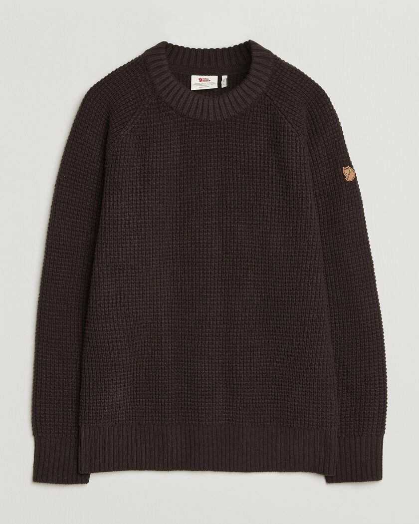 Fjällräven Övik Wool Waffle Knit Black Oak – Brun