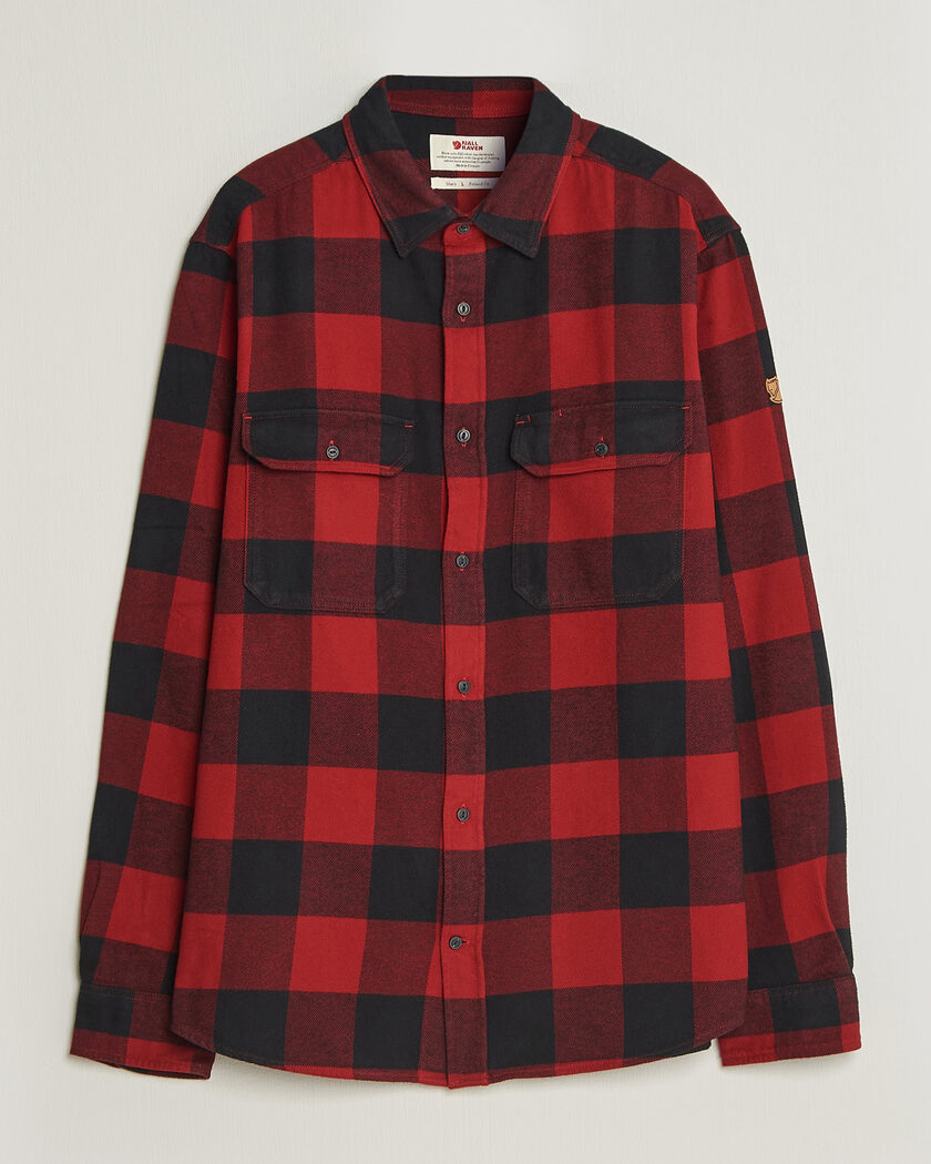 Fjällräven Övik Heavy Flannel Shirt Red/Black – Flerfarvet