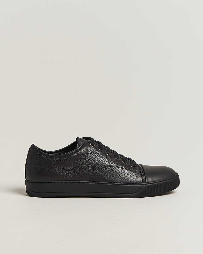 Lanvin DBB1 Grain Leather Cap Toe Sneaker Black – Sort