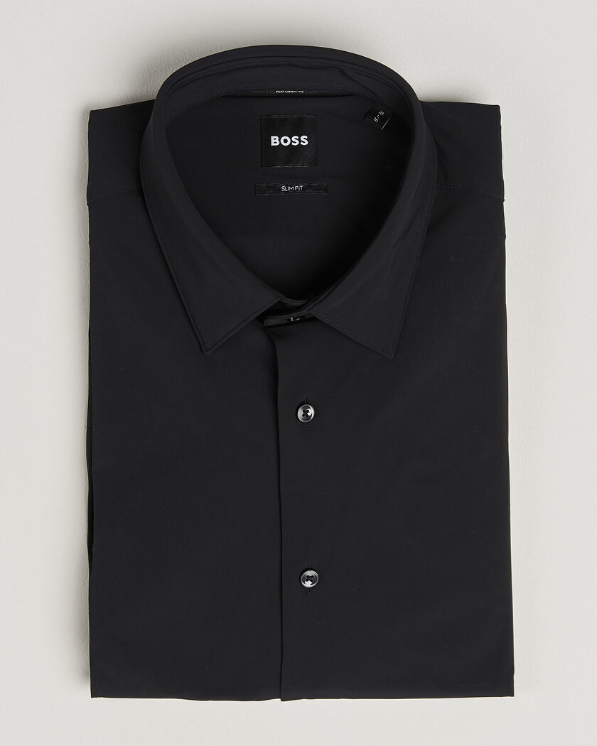 BOSS BLACK Hank 4-Way Stretch Shirt Black – Sort