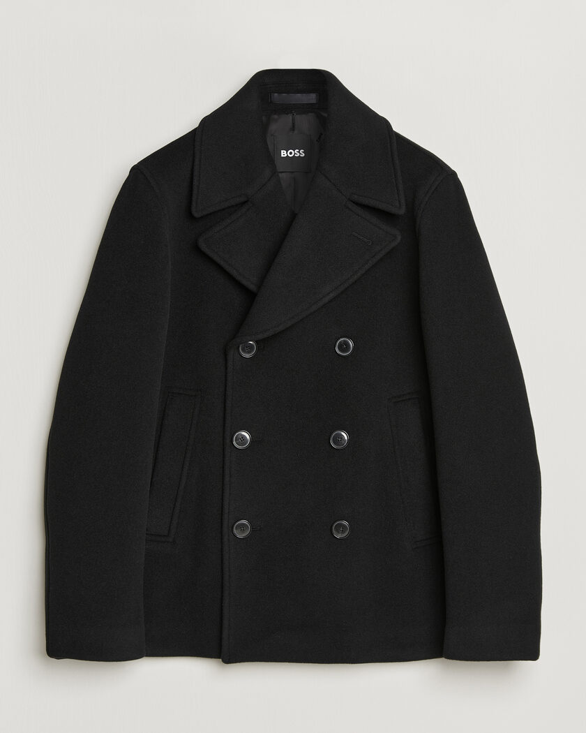 BOSS BLACK Hyde Wool Peacoat Black – Sort