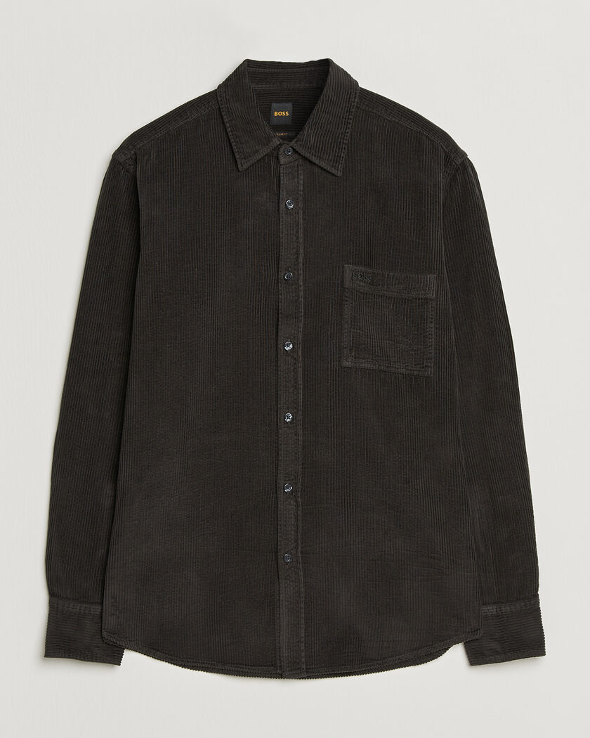 BOSS ORANGE Relegant Corduroy Shirt Black – Sort