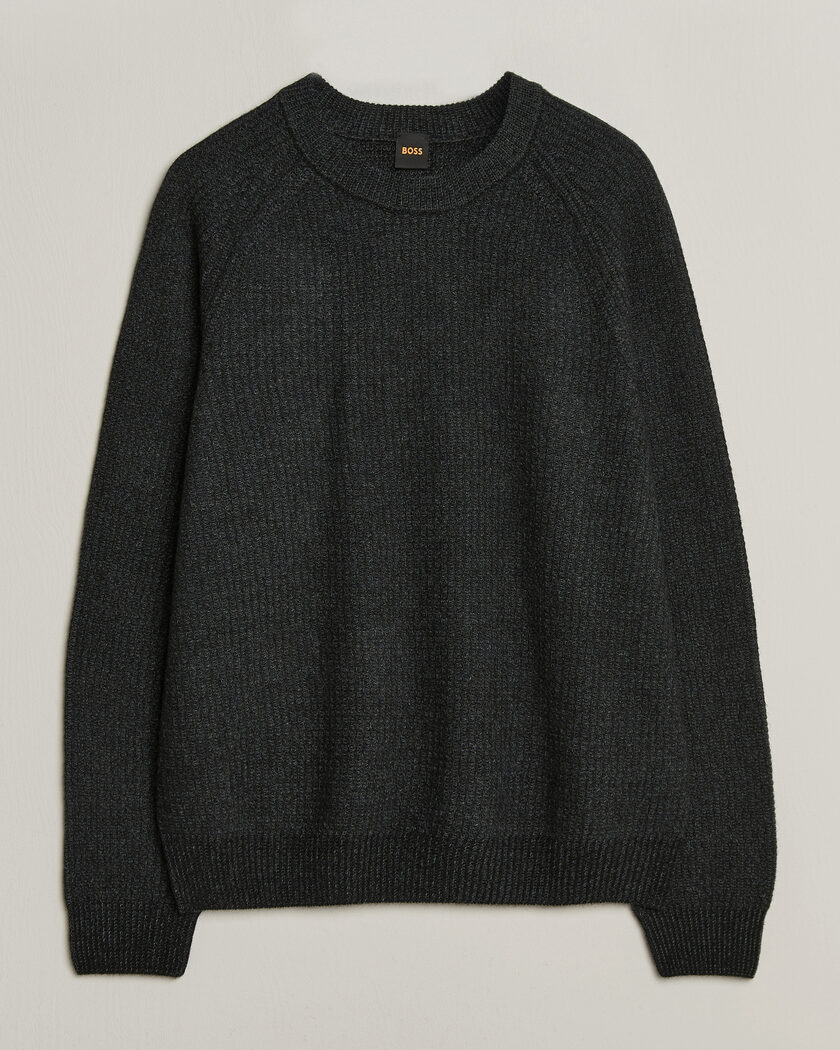 BOSS ORANGE Kepler Wool Knitted Sweater Black – Sort