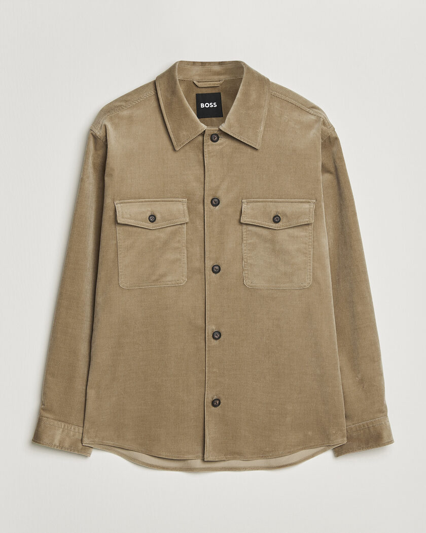 BOSS BLACK Carper Corduroy Overshirt Open Brown – Brun