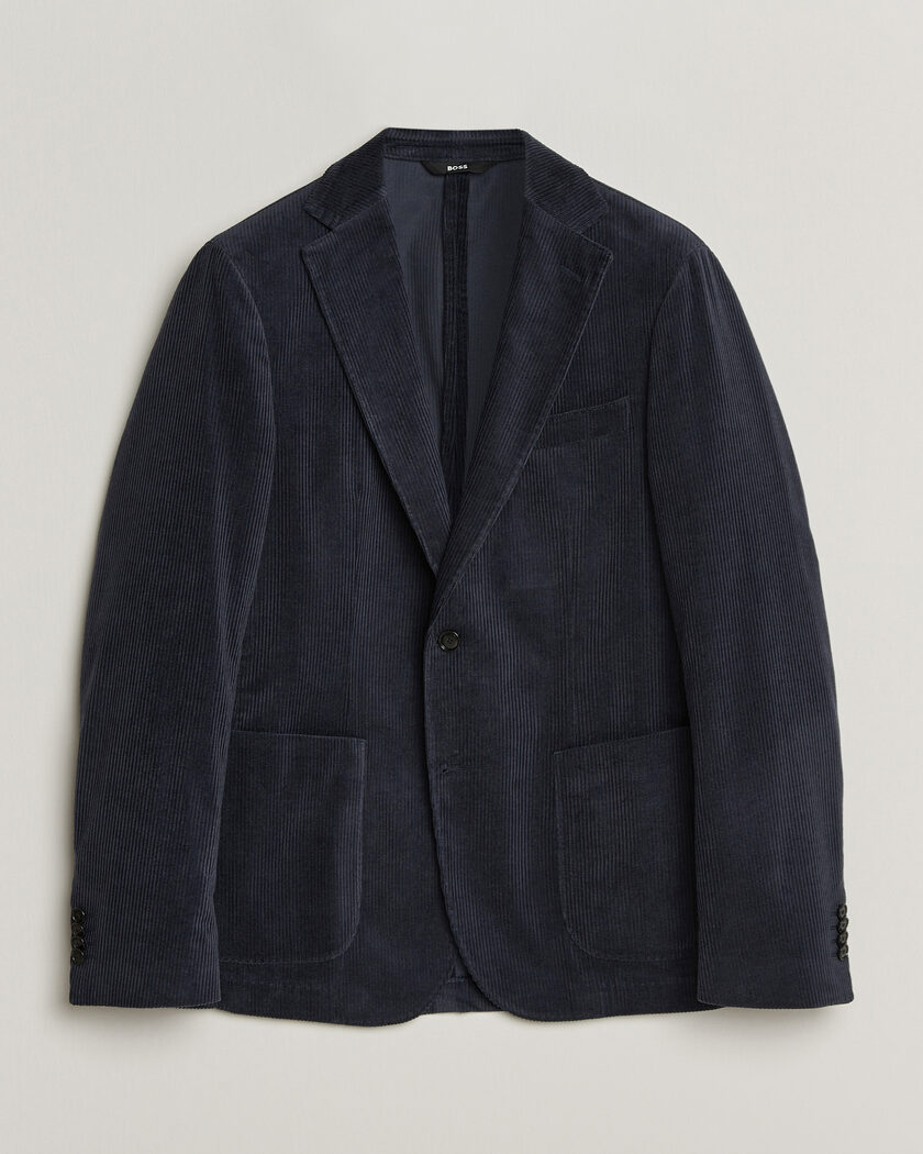 BOSS BLACK Hanry Corduroy Suit Blazer Open Blue – Blå