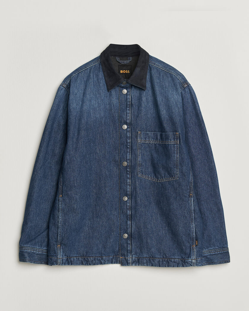 BOSS ORANGE Laredo Denim Overshirt Navy – Blå