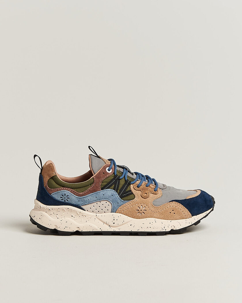 Flower Mountain Yamano 3 Suede/Nylon Sneaker Navy/Light Brown – Blå
