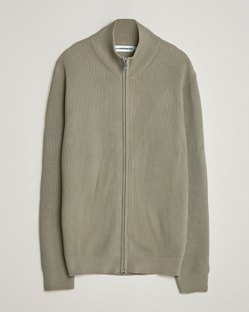 J.Lindeberg Alexis Cotton Full Zip Brindle – Grøn