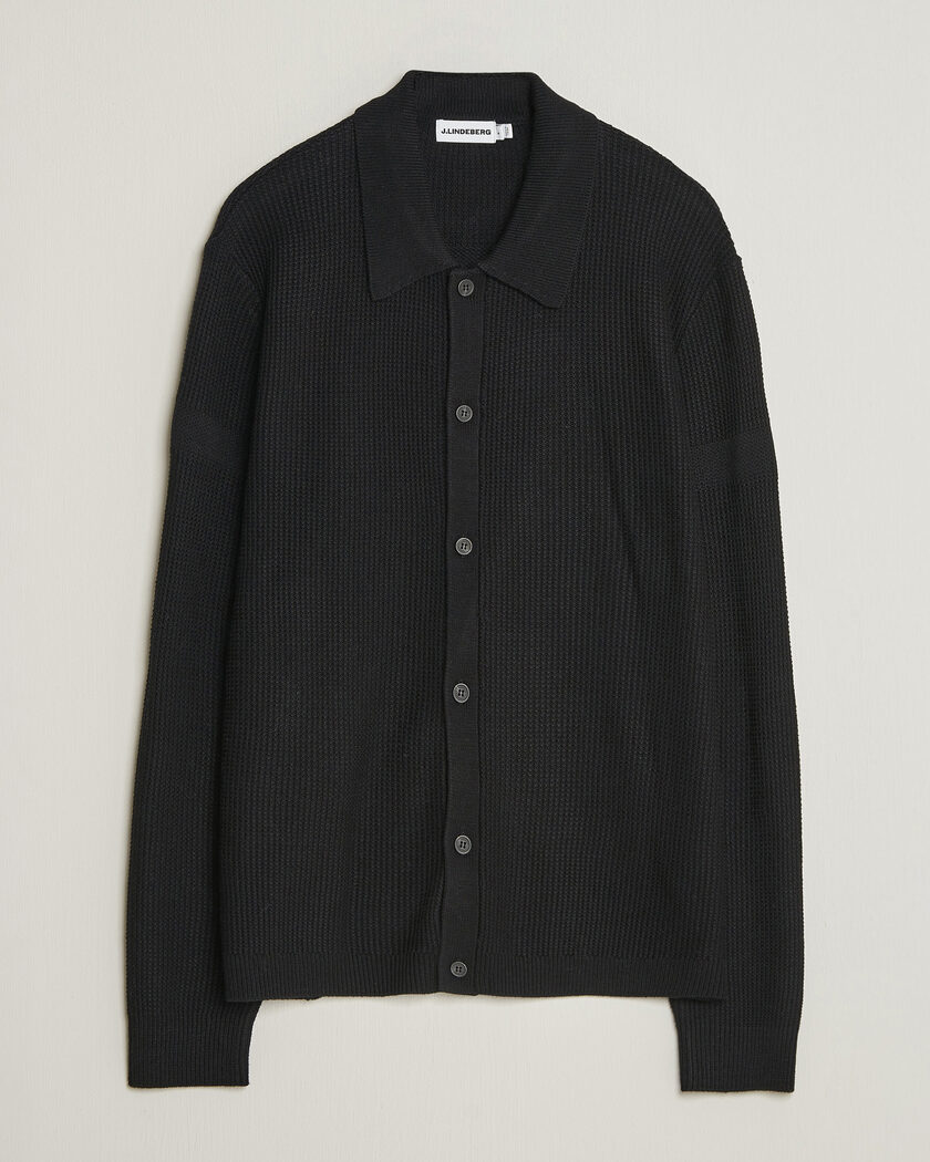 J.Lindeberg Willem Knitted Cardigan Black – Sort