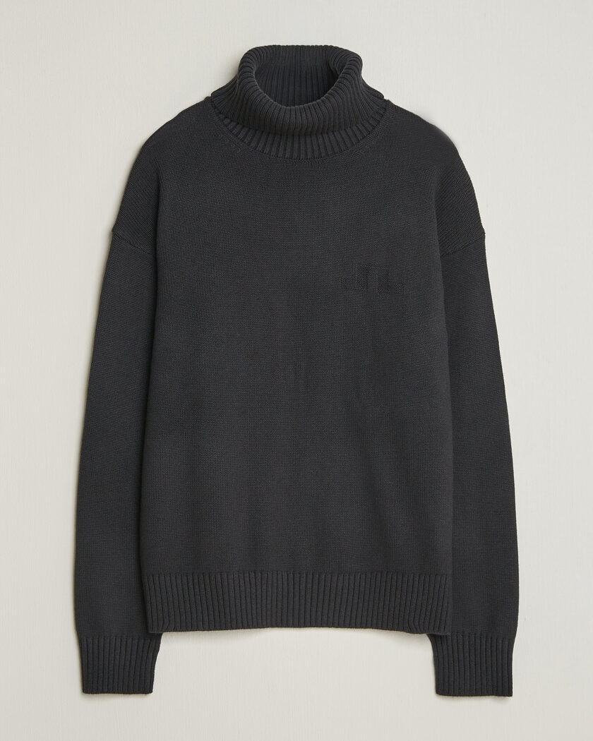 J.Lindeberg Eddy Wool/Cotton Knitted Turtleneck Black – Sort
