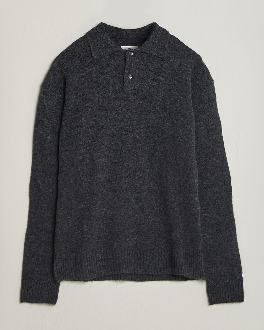 Forét Alpine Polo Knit Dark Grey Melange – Grå