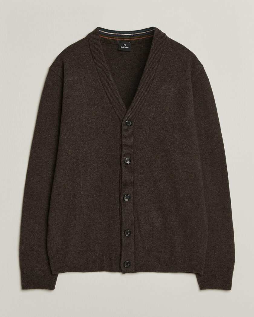 PS Paul Smith Wool Knitted Cardigan Brown – Brun