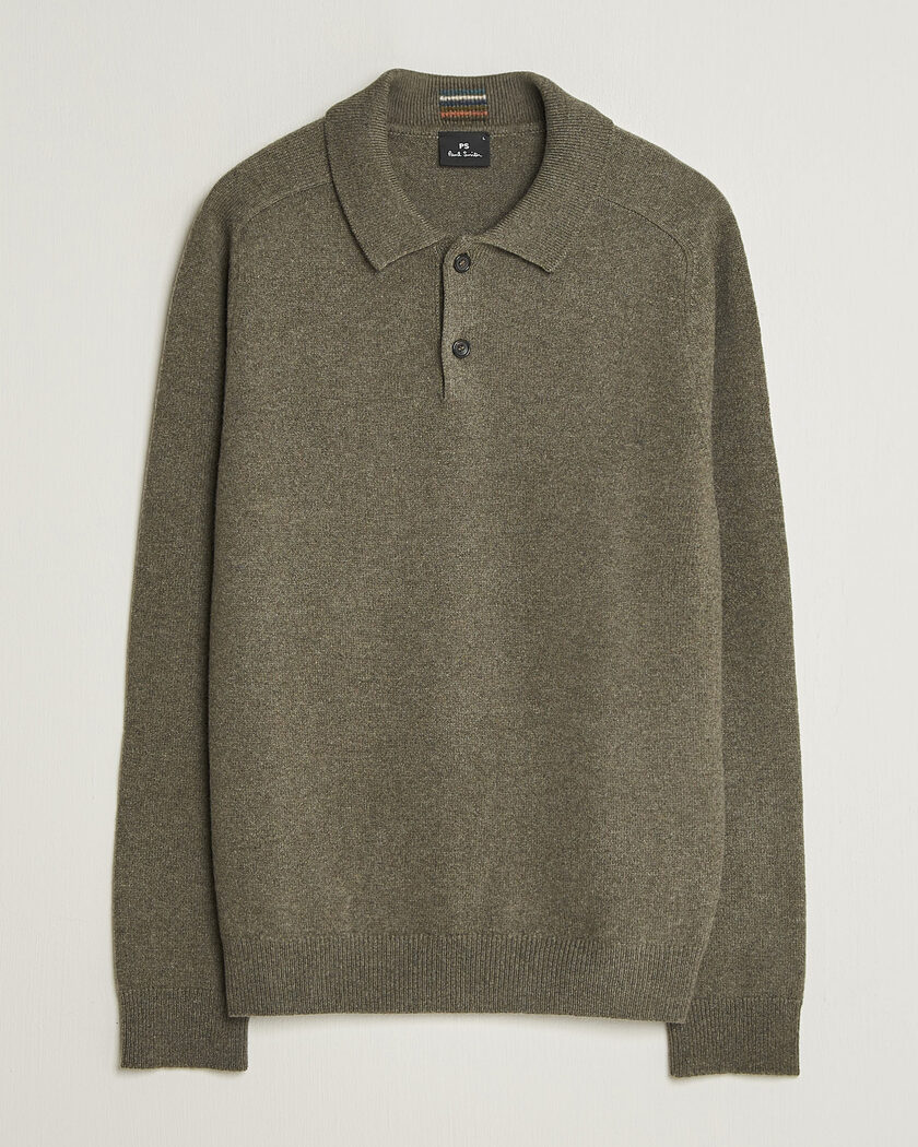 PS Paul Smith Wool Knitted Polo Green – Grøn