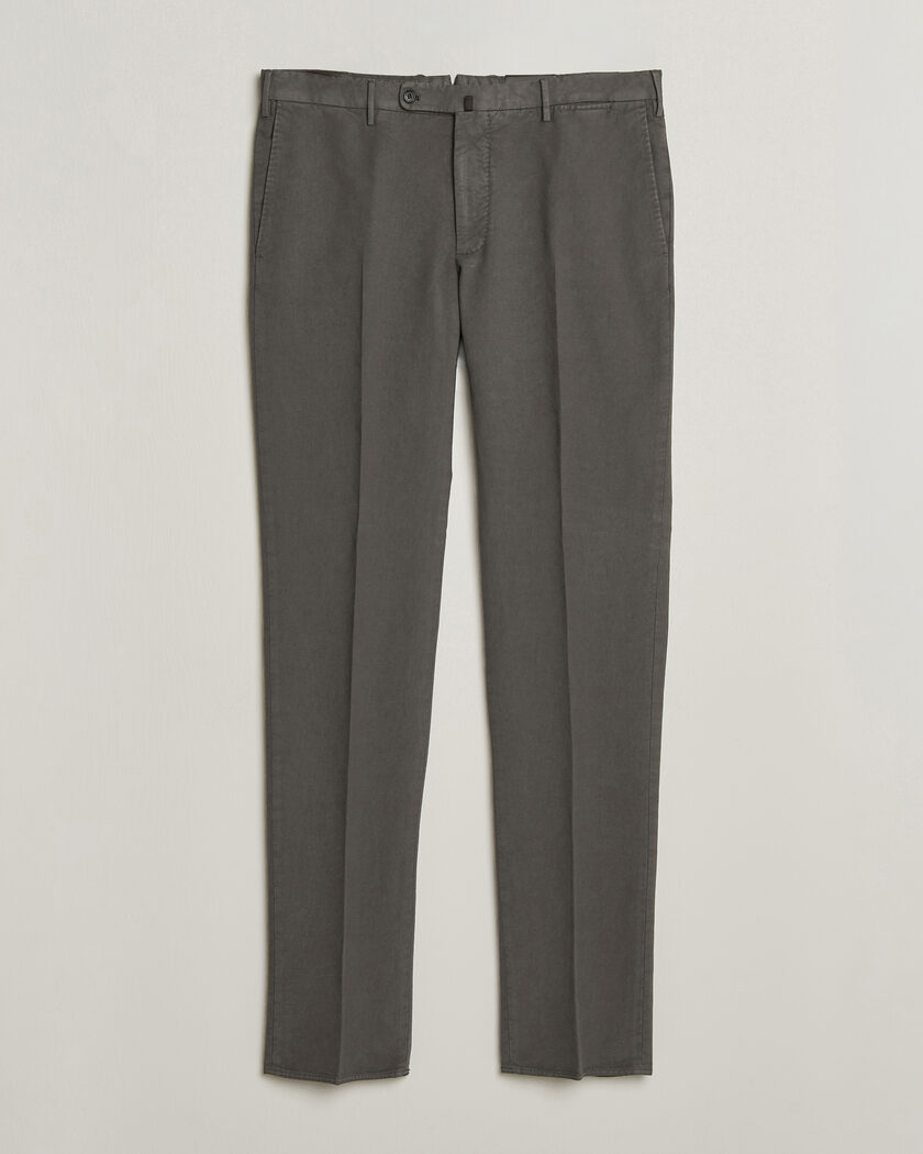 Incotex Regular Fit Soft Cotton Stretch Chinos Dark Grey – Grå