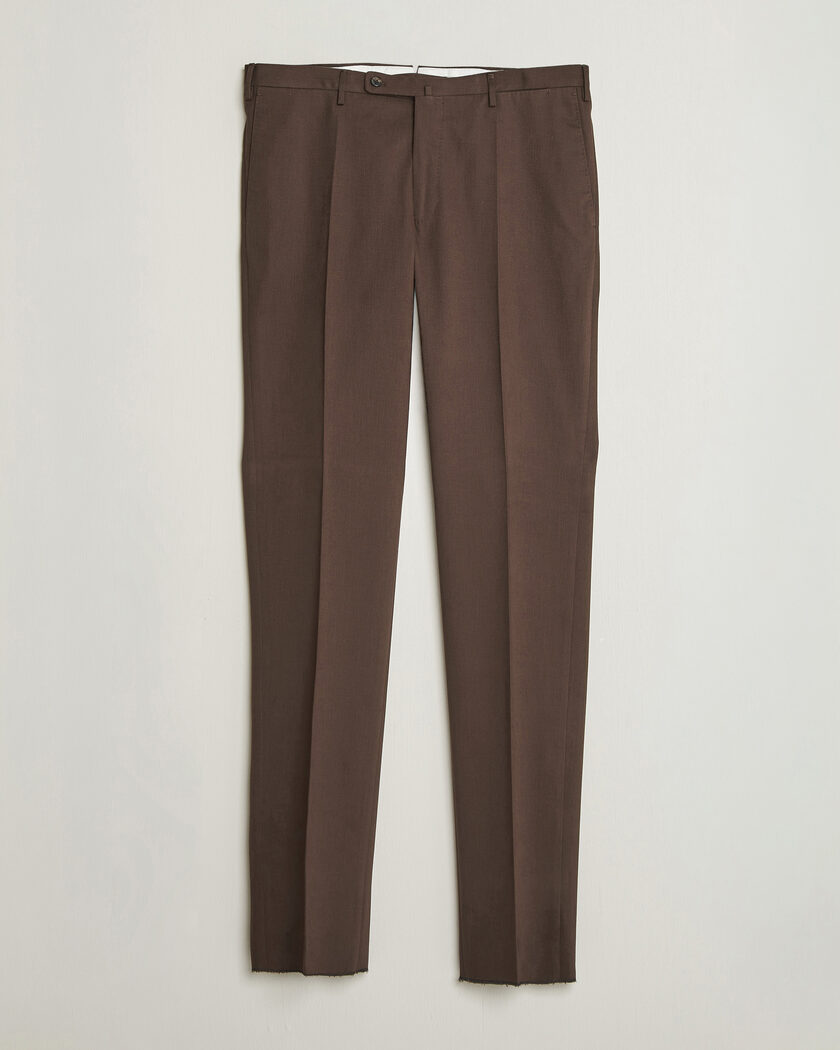 Incotex Regular Fit Cotton/Cashmere Trousers Military – Brun