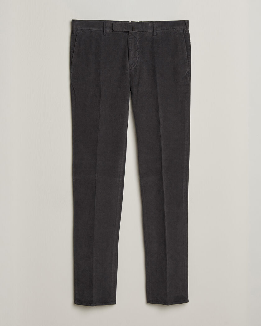 Incotex Slim Fit Baby Corduroy Trousers Dark Grey – Grå