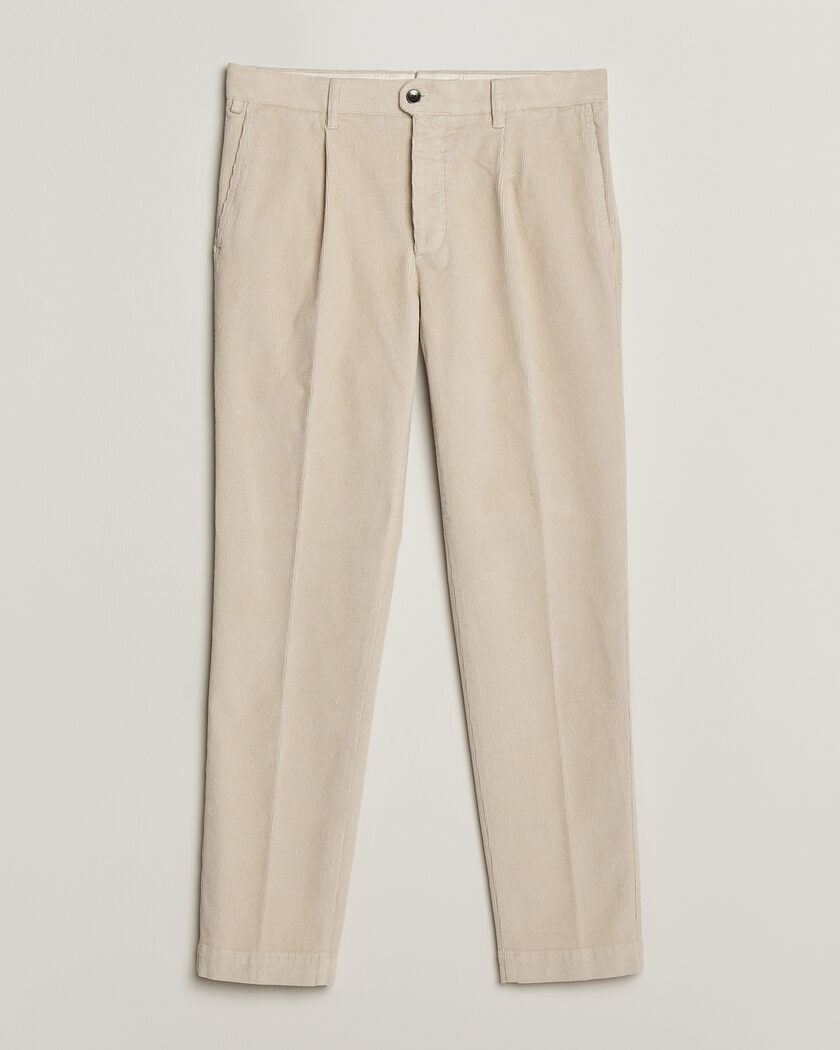 Incotex Regular Fit Washed Corduroy Slacks Off White – Hvid