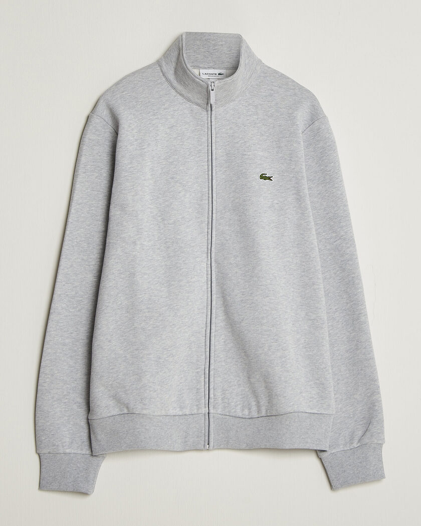 Lacoste Full Zip Sweater Silver Chine – Grå