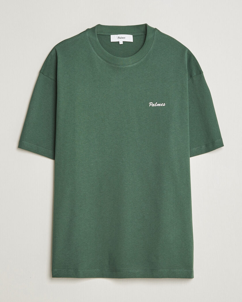 Palmes Logo T-Shirt Dark Green – Grøn