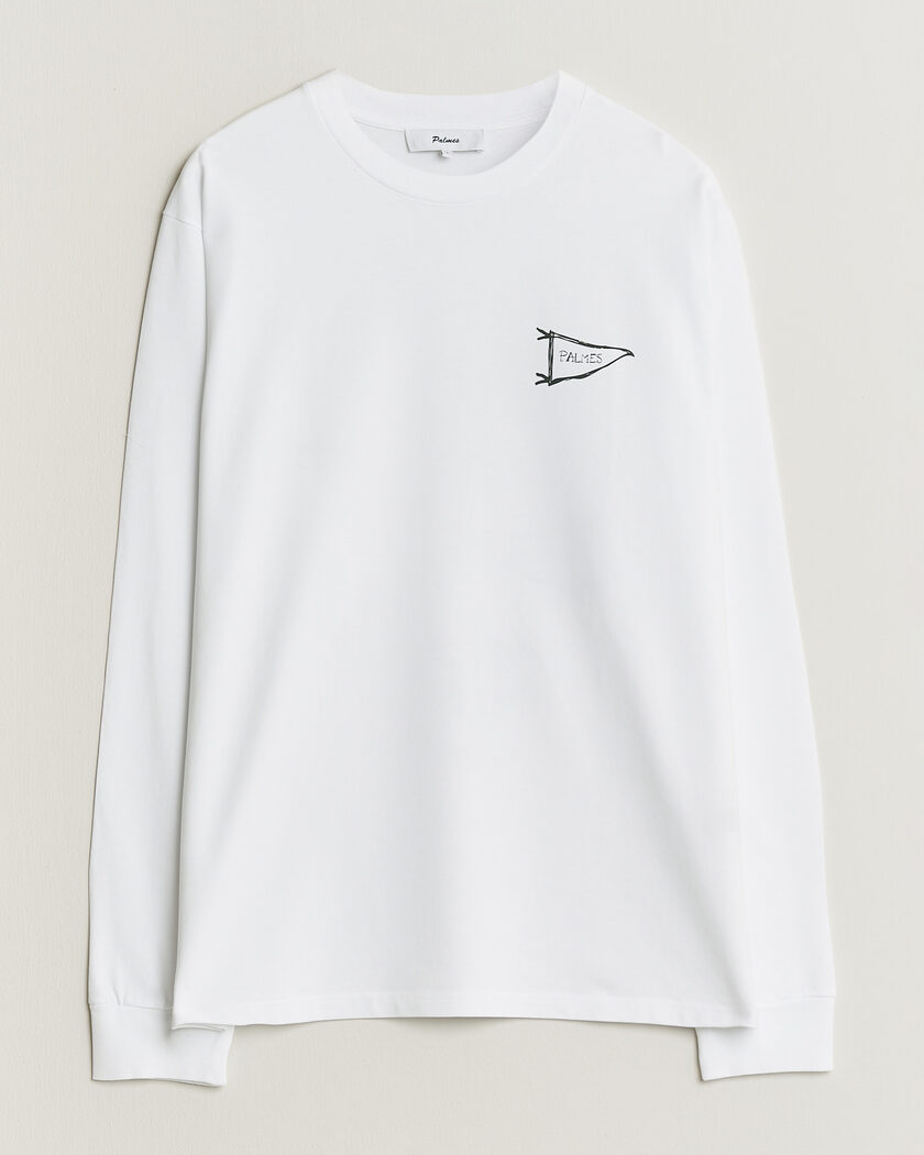 Palmes Pennant Long Sleeve T-Shirt White – Hvid
