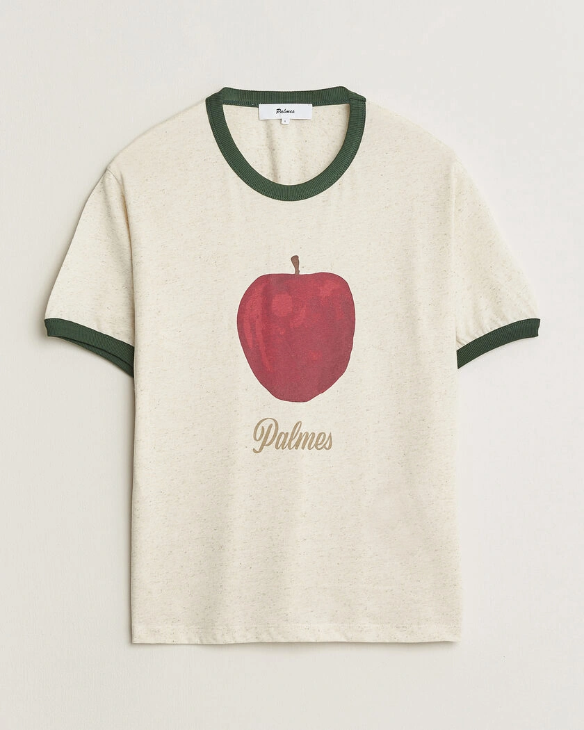 Palmes Apple Ringer T-Shirt Broken White – Hvid