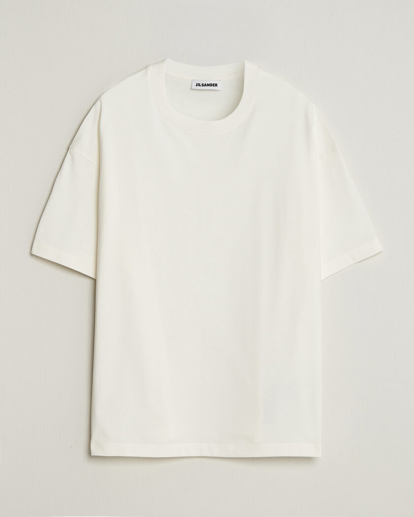Jil Sander Short Sleeve Side Logo T-Shirt Off White – Hvid