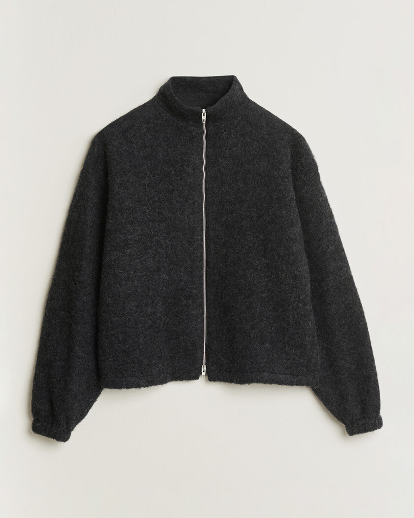 Jil Sander Full Zip Fleece Jacket Charcoal – Grå