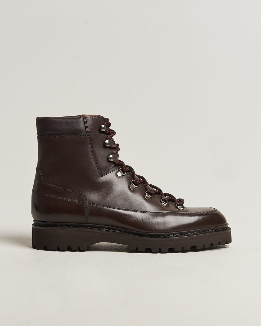 John Lobb Sommet Lace Up Boots Dark Brown Calf – Brun