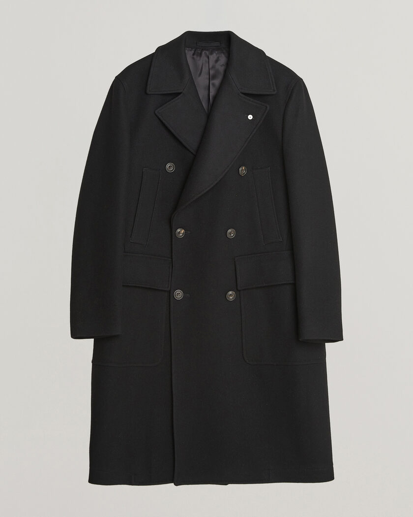 L.B.M. 1911 Double Breasted Wool/Cashmere Coat Black – Sort