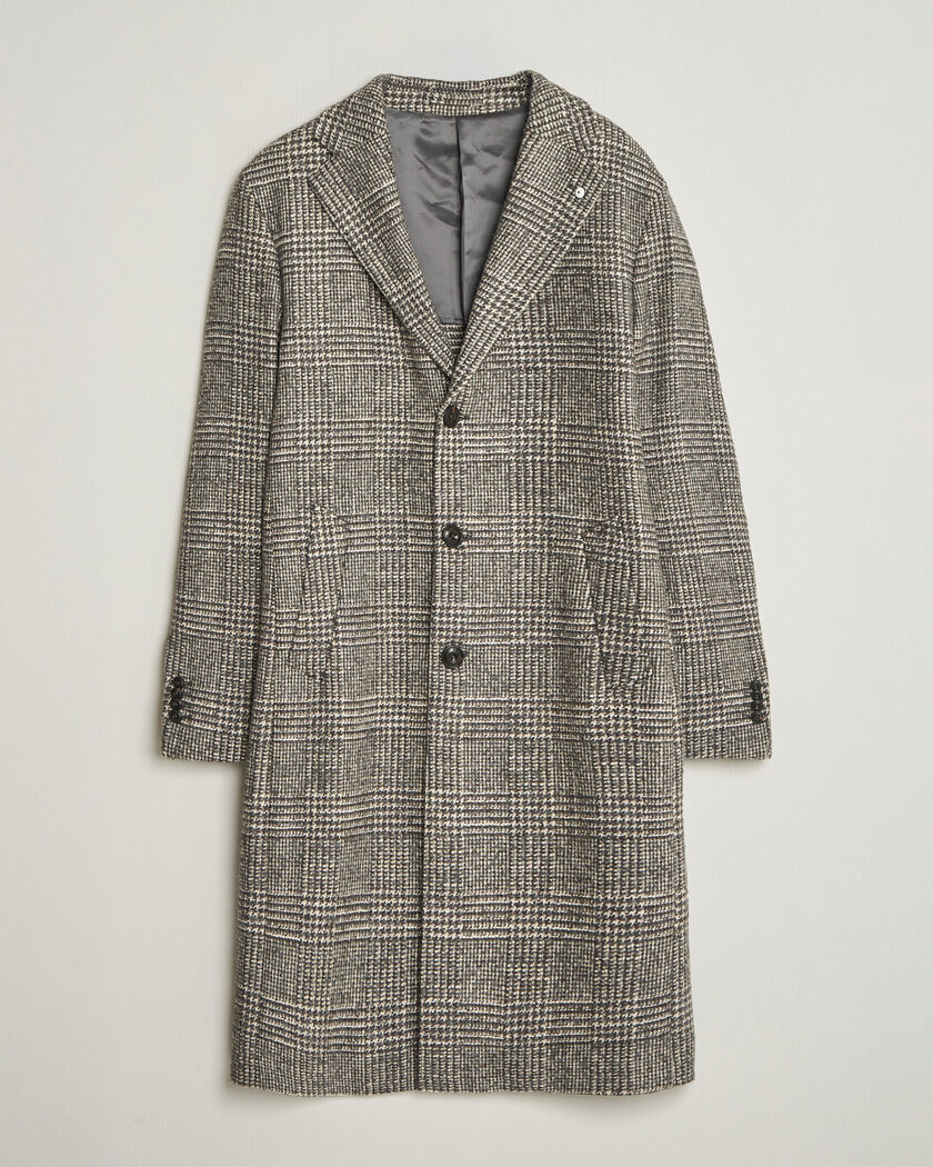 L.B.M. 1911 Checked Wool Coat Grey – Grå