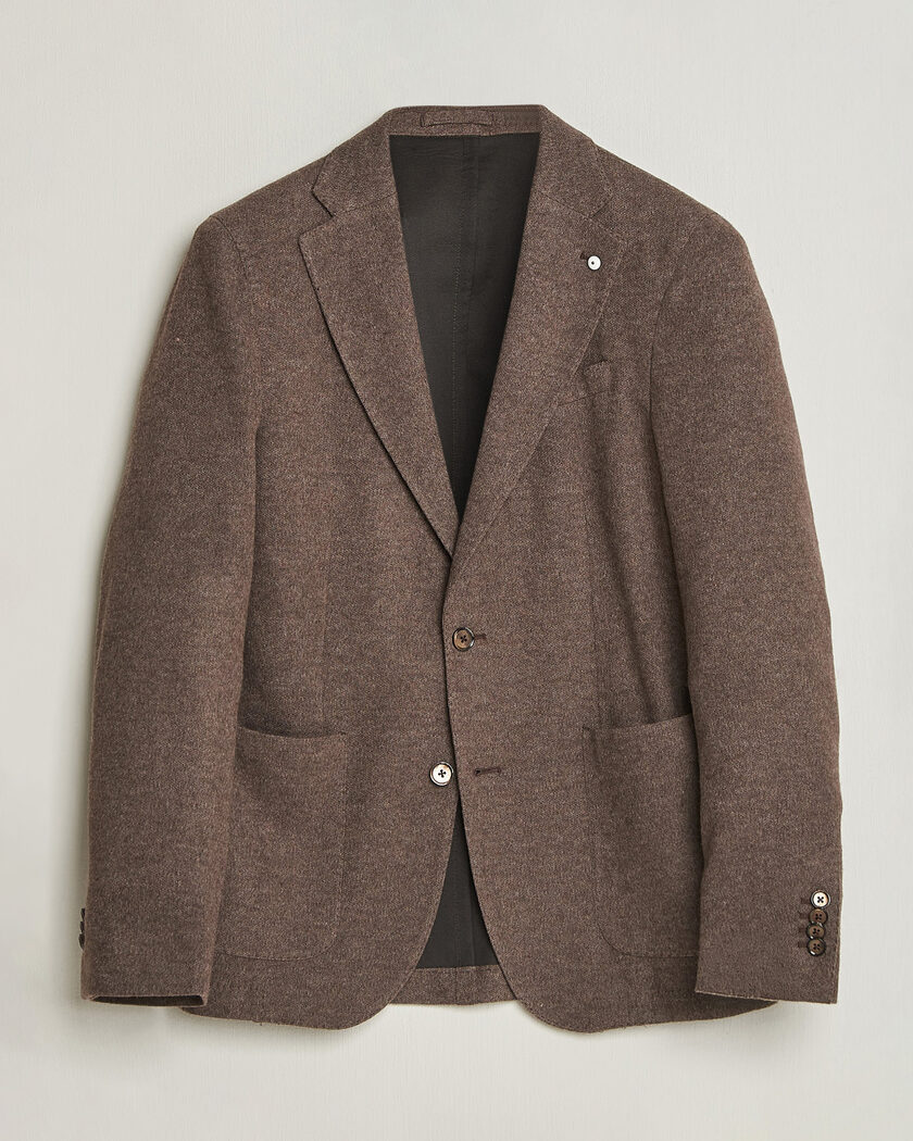L.B.M. 1911 Jack Knitted Cashmere Mix Blazer Brown – Brun