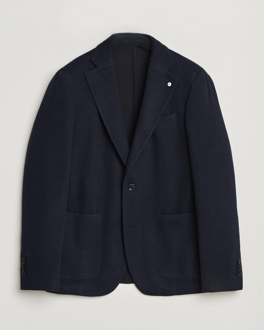 L.B.M. 1911 Jack Knitted Cashmere Mix Blazer Navy – Blå