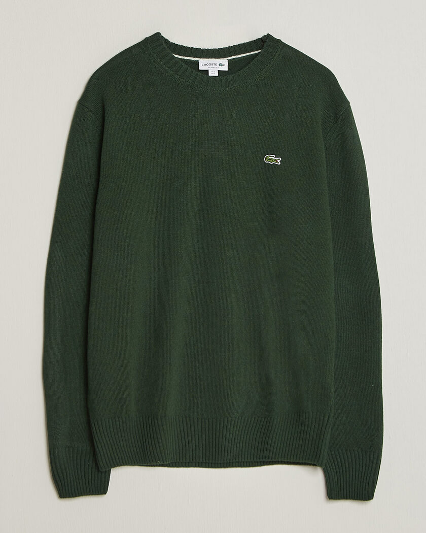 Lacoste Carded Wool Crew Neck Sinople – Grøn