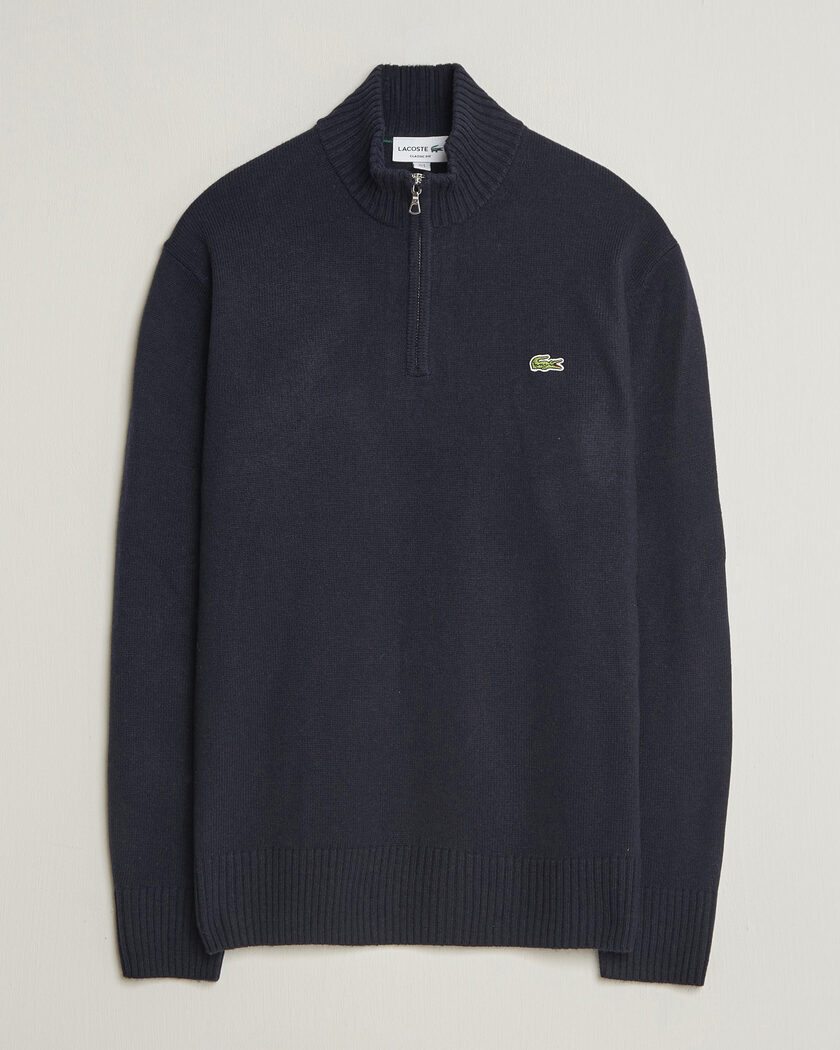 Lacoste Carded Wool Half Zip Navy Blue – Blå