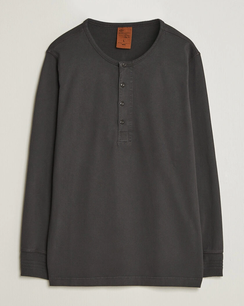 Nudie Jeans Long Sleeved Henley Antracite – Grå