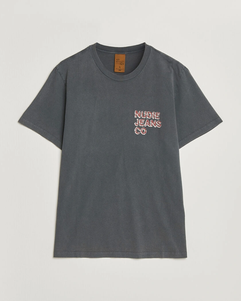 Nudie Jeans Roy Life Tracks T-Shirt Antracite – Grå