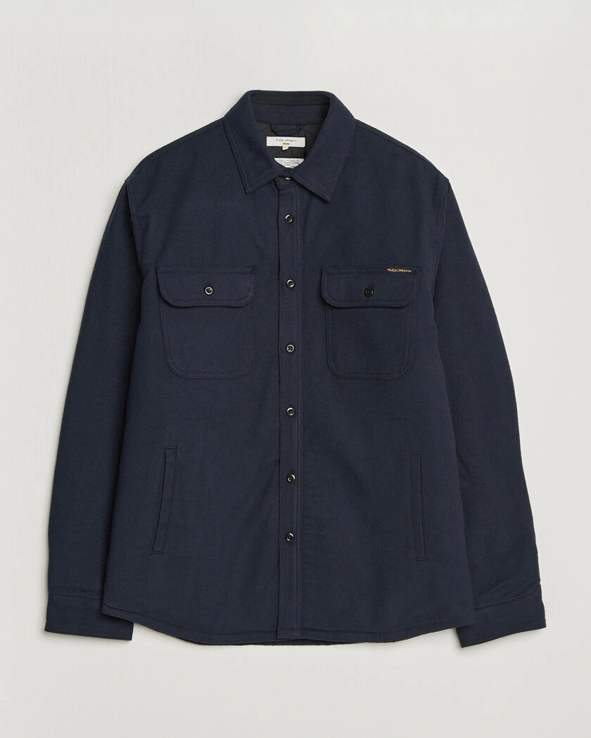 Nudie Jeans Glenn Padded Overshirt Blueberry – Blå