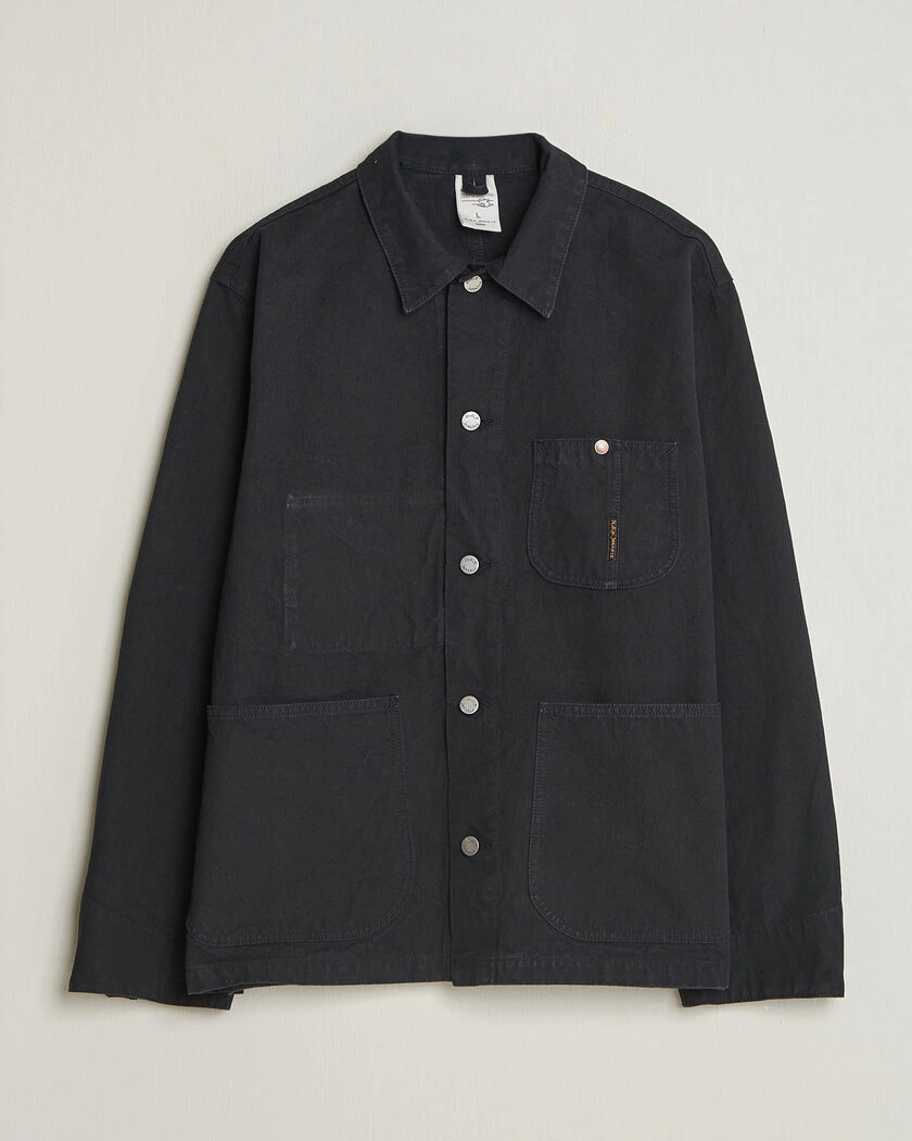 Nudie Jeans Howie Duck Canvas Chore Jacket Black – Sort