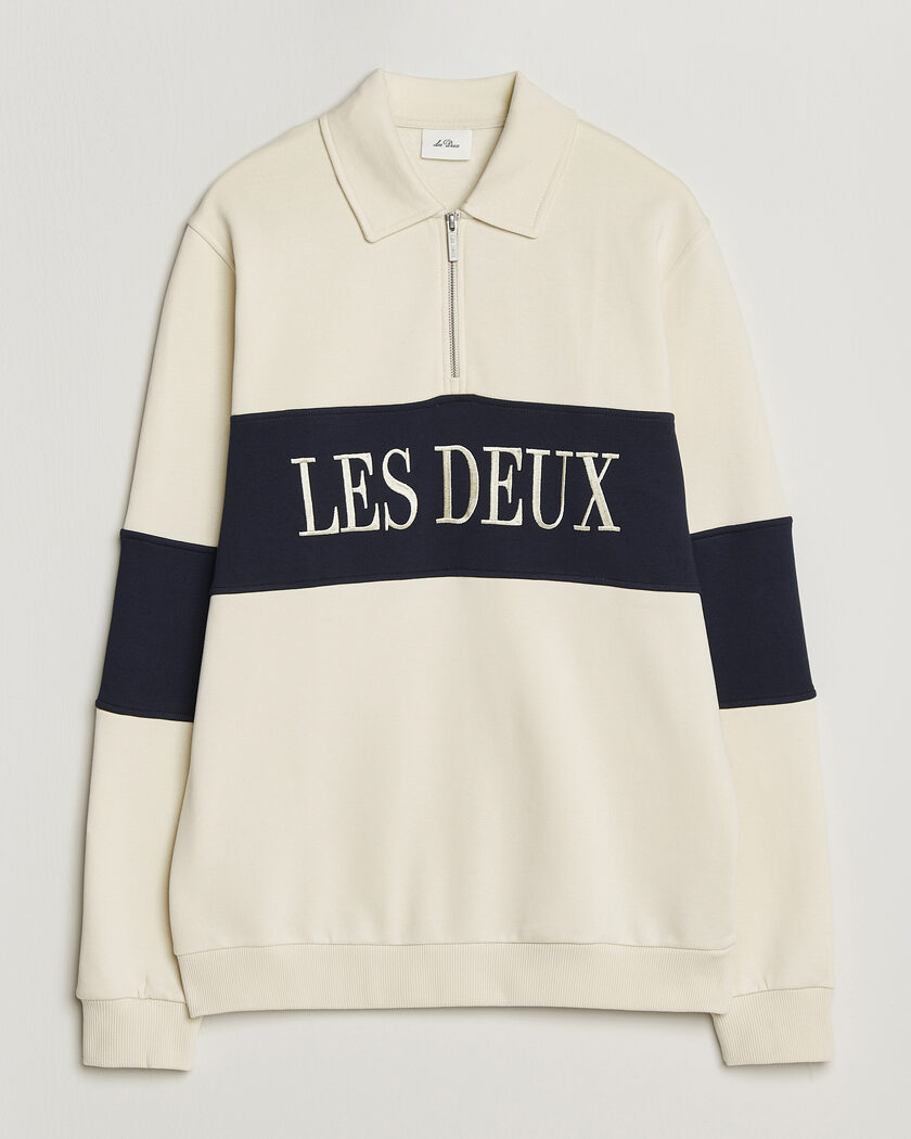 LES DEUX Zipper Rugby Sweatshirt Ivory – Hvid