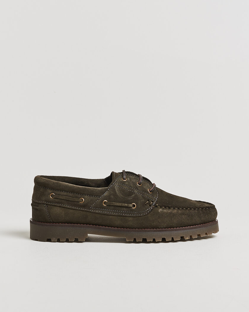 LES DEUX Suede Boatshoe Rosin Green – Grøn