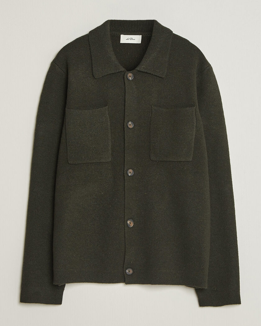 Les Deux Milano Knit Overshirt Rosin Green – Grøn