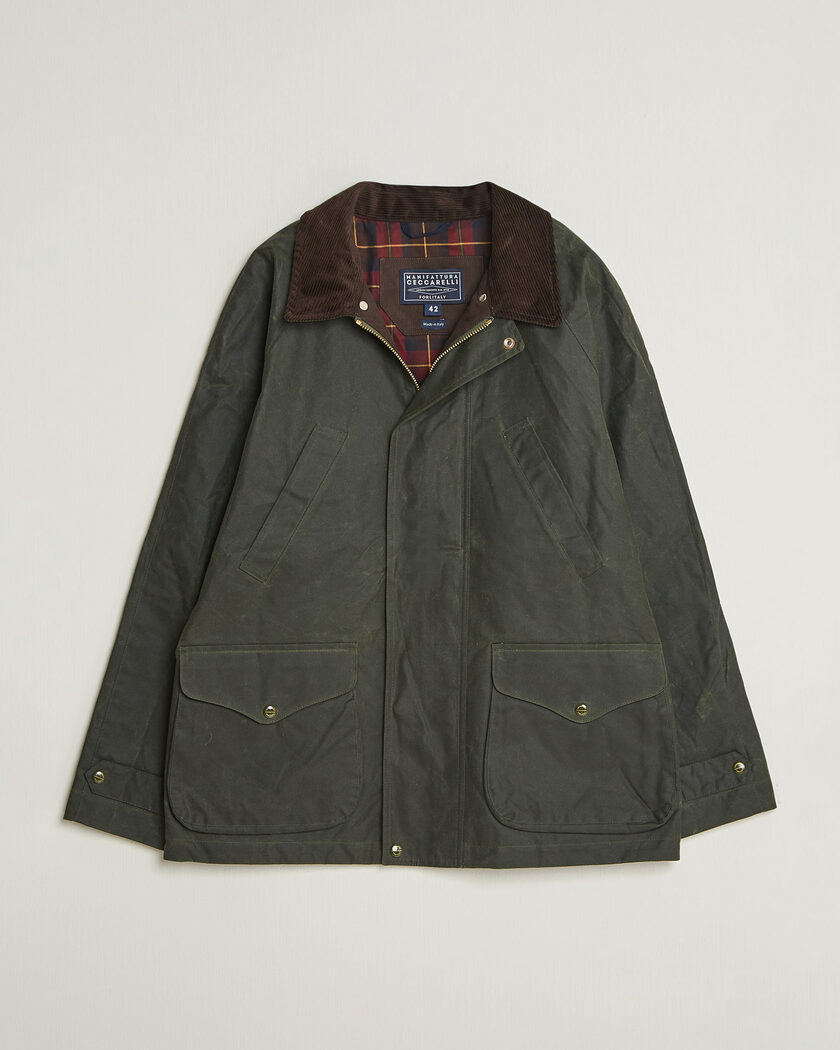 Manifattura Ceccarelli Rain Caban Wax Cloth Dark Green – Grøn