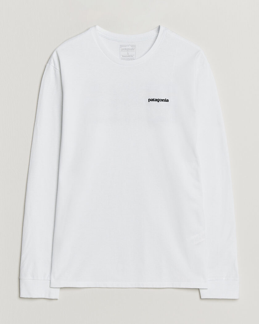 Patagonia P-6 Logo Responsibili LS T-Shirt Fiber White – Hvid