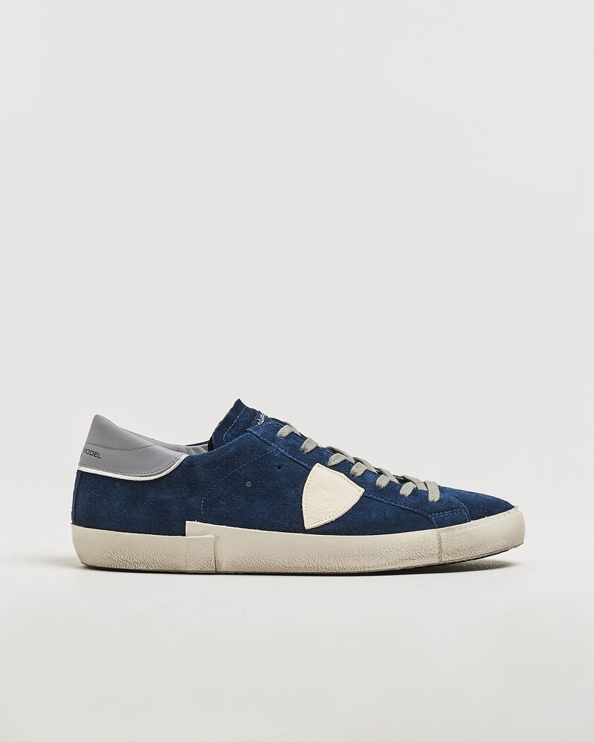 Philippe Model PRSX Low Top Suede Sneaker Blue/Grey – Blå