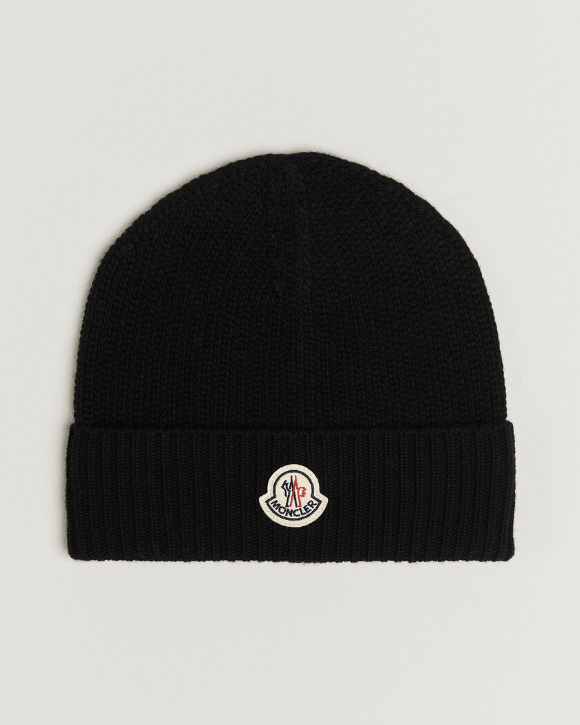 Moncler Rib Wool Beanie Black – Sort