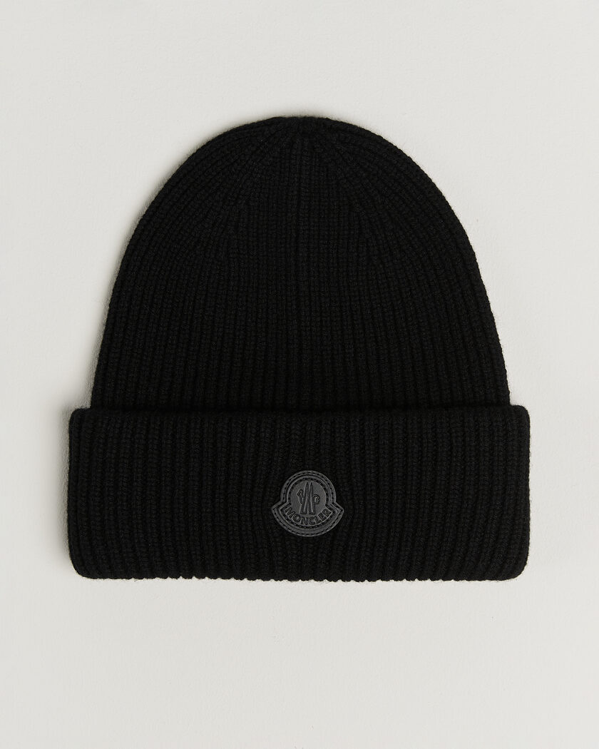 Moncler Rib Cashmere Beanie Black – Sort